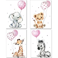Los mejores  - artpin Juego de 4 imágenes para habitación de niños- rosa decoración para niños y niñas- DIN A4- póster- diseño de…